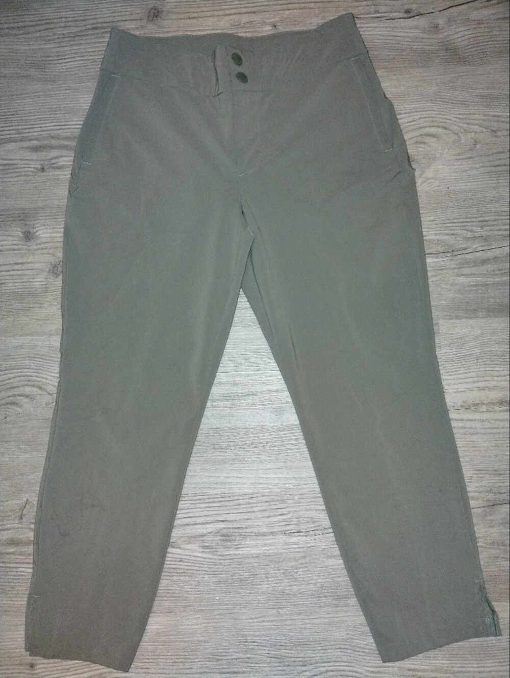 Eddie Bauer Womens Traveler Ankle Pants Lightweight Stretch Olive Green